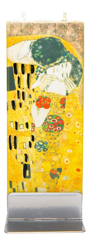 Vela Plana Pintada Mano Perfume Goteo Humo Decorativa Klimt