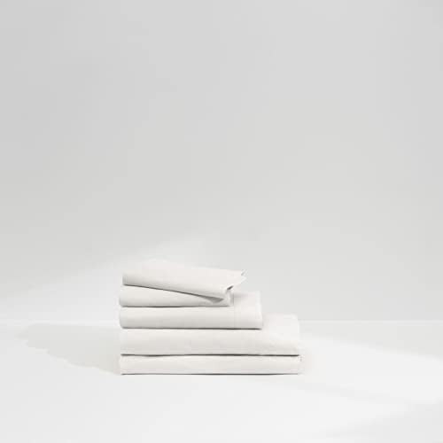 Juego De Sábanas De Percal Casper Sleep, Queen, Blanco