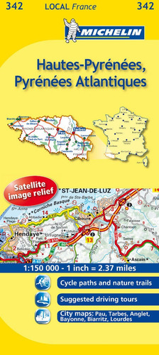 Mapa Local Hautes-pyrãâ©nãâ©es, Pyrãâ©nãâ©es-atlantiques, De Varios Autores. Editorial Michelin España Portugal S.a. En Francés