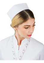 Comprar Cofia Tela Enfermera Lisa Blanca