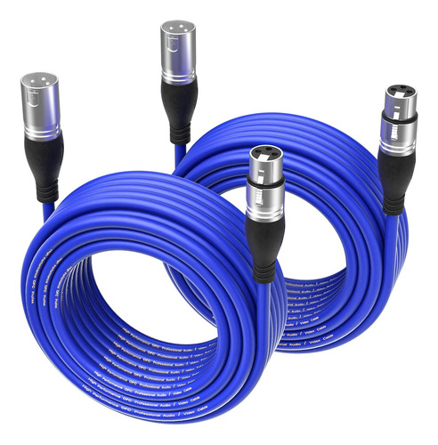 Pack De Cables Xlr Ebxya Azul, 15m C/u, 2 Pcs