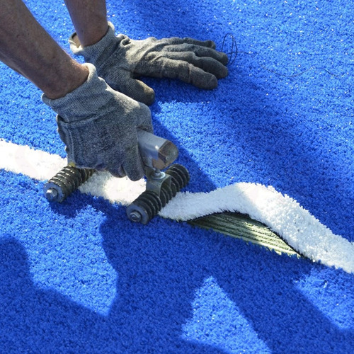Imagen 4 de 9 de Cesped Sintetico Blanco 20mm Cancha Futbol Cesped Premium