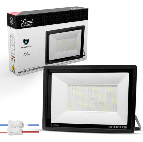 Refletor Led Holofote Smd Flex 500w 127/220V Ip67 Luz Branco Frio