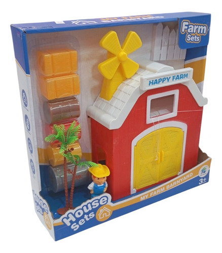 Playset Granja Muñeco Granjero Casa Granero Con Accesorios Color Multicolor