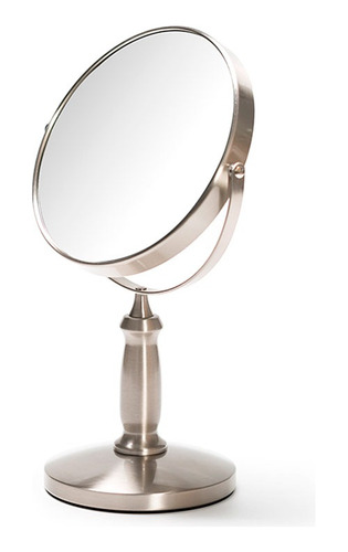 Espejo De Mesa Niquelado 2 Caras 34,5×14cm Rotacion 360º