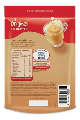 Sustituto De Crema Coffe Mate En Polvo 3 Piezas De 210 G C/u