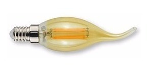 Imagen 2 de 10 de Pack X 6 Focos Lamparas Filamento Led Vela E14 4w 220v Luz Calida Ambar Marca: Candil Ideal Decoracion Arañas