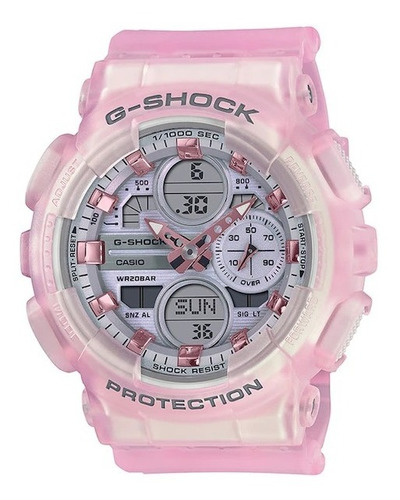 Reloj Casio G-shock Gma-s140np-4adr Mujer Color de la correa Rosa Color del bisel Rosa Color del fondo Gris