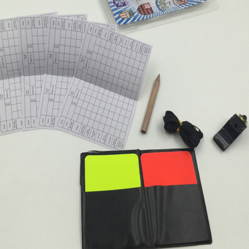 Tarjetas De Arbitro X2 Con Tarjeta Anotacion Y Lapiz Referee