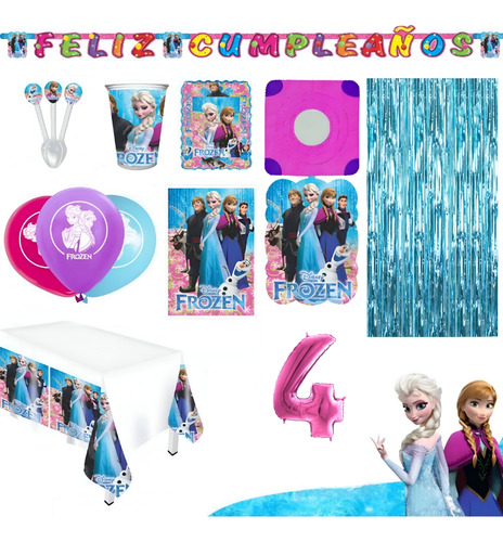 Kit Infantil Decoración Fiesta - Frozen X20 Invitados 