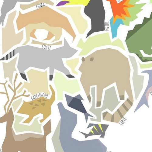 Mapa Fauna Argentina 29,7x42 Poster Lámina Mapoteca