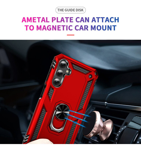 Funda Reforzada Con Anillo Para Modelos De Samsung Linea A Rojo A15