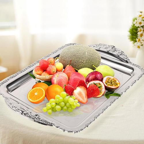 Bandeja Para Servir, Plato Rectangular, Fácil Medio Plata