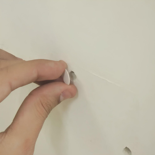 Tapa Furo Adesivo Branco Texturizado Com 40 Peças 13mm
