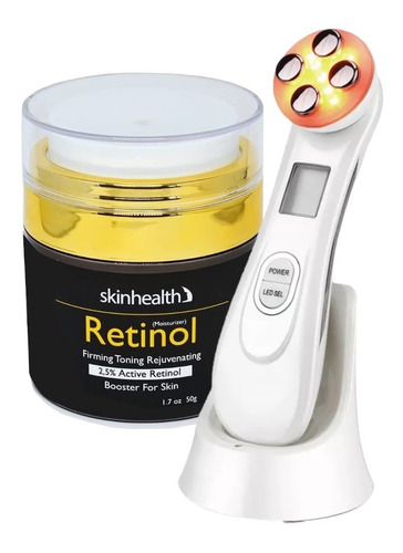 Kit Facial Radiofrequência Retinol 2,5% Ruga Mancha Flacidez