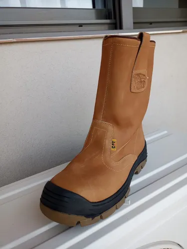 Bota Petrolera Caterpillar Puntera De Acero Marr n Claro