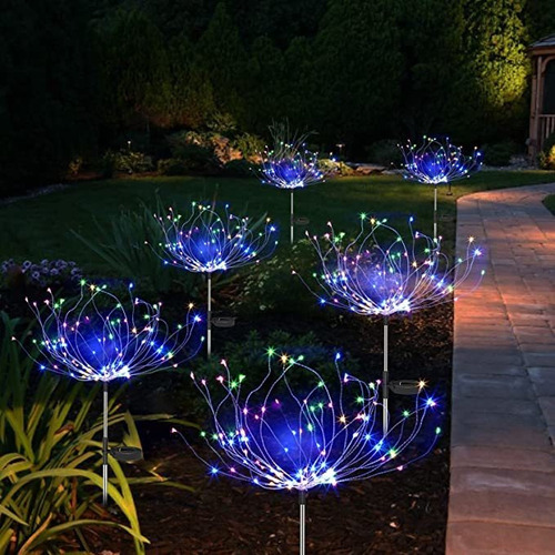 Para Kit 4 Led Luz De Diente De León Solar Exterior