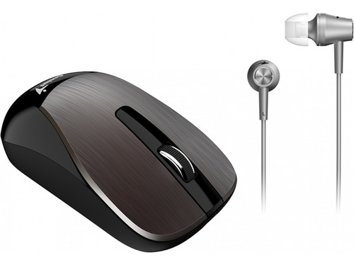 Genius Mouse Mh-8015 Wireless Iron Grey + Auri In Ear Regalo