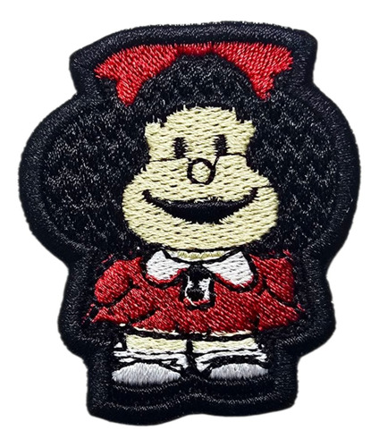 Aplique Mafalda Parche Bordado Termoadhesivo Multicolor Mafalda Clasica