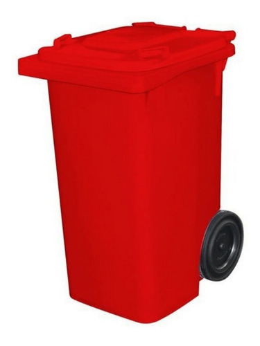 Lixeira Grande 240l - Coletor Lixo Com Rodas Cor Vermelho