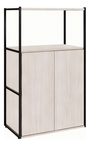 Estante Shelf 2 Pt Carvalho Berlin E Preta 105 Cm Cor Marrom-claro