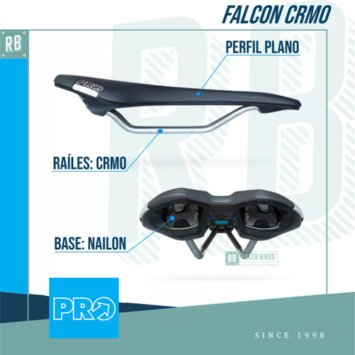 Sillín anatómico Shimano Falcon Crmo 152 mm negro Pro