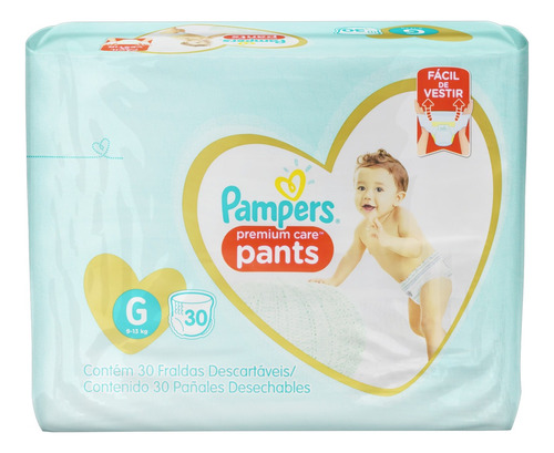 Fralda Descartável Infantil Pants Pampers Premium Care G Pacote 30 Unidades