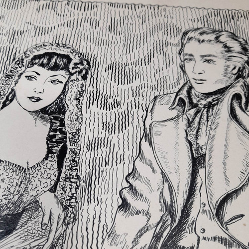 Imagem 7 de 7 de Pintura Desenho Bico De Pena Nanquim Datado 1953 Antigo