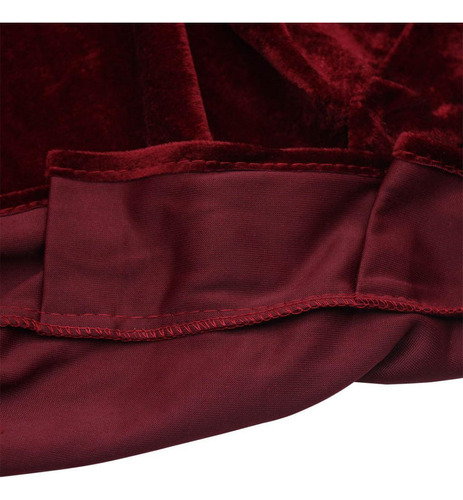 Elegante Silla Otomana De Terciopelo Rojo Con Doble Funda De