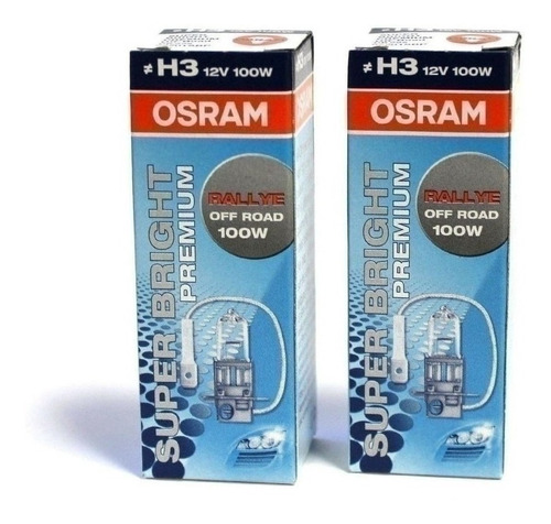 Bombillos Osram H3 12v 100w X2 Super Bright Premium