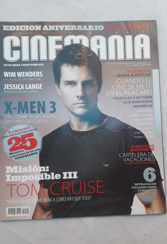 Revista Antigua * Cinemania * N° 25 Tapa Tom Cruise