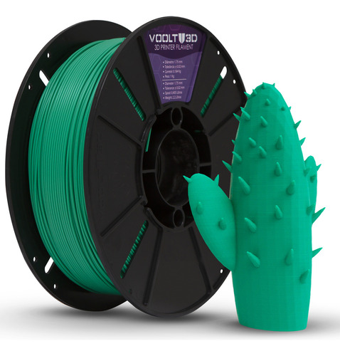 Voolt3D PLA Cor Verde Filamento Efeito Fosco Velvet Premium 1kg