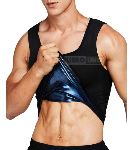 Imagen 4 de 5 de Faja Musculosa Camiseta Deportiva Reductora Sauna Hombre