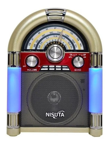 Radio Am/fm Vintage Mp3 Bluetooth Luz Aux Nisuta Ns-rv20