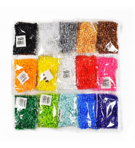 15 Bolsitas C/500 Hama Beads Midi 5mm - Artkal