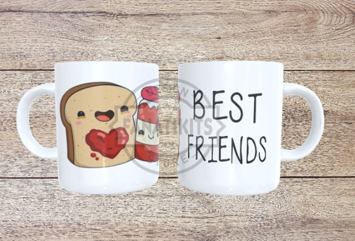 Día Del Amigo Pack 10 Plantillas Sublimar Tazas Kawaii Png