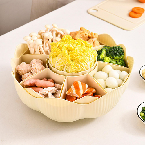 Bandeja De Verduras Dividida, Giratoria De 360°, Fuente De