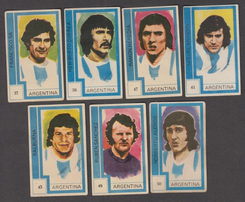 Argentina Mundial Futbol 1974 Lote 7 Figuritas Album Uruguay