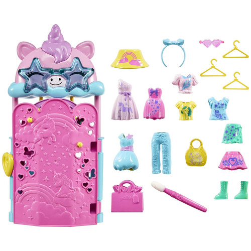 Polly Pocket Estudio De Estilo Glamoroso 19 Piezas