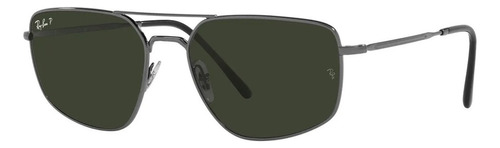 Óculos Masculino Polarizado Ray Ban Rb3666 004/n5 Verde G-15 Cor Da Armação Preto Cor Da Haste Preto Desenho Retangular