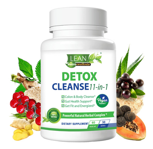 Lean Detox Cleanse, Limpiador Vegano 11 En 1 De Cuerpo Comp.