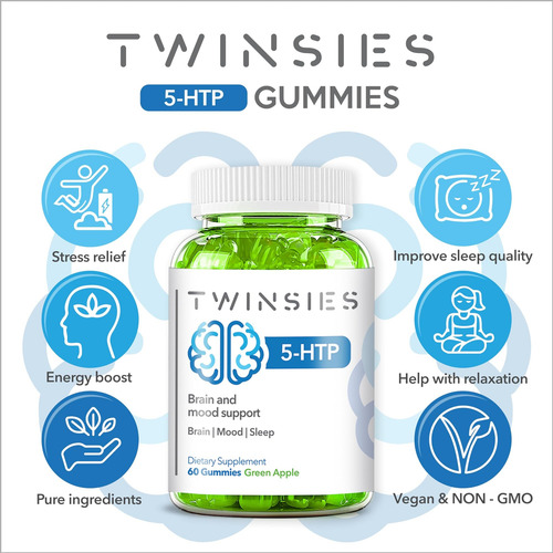 Goms De 5-htp De 5-htp 200mg Com Suplemento L-triptofano Par