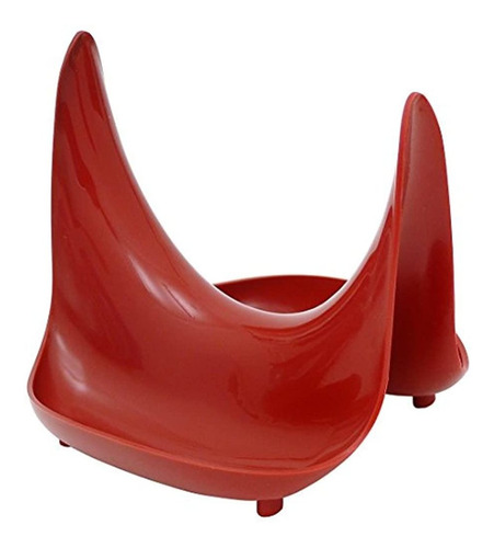Hutzler Pot Lid Stand Y Spoon Rest Red