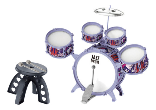 Kids Drum Set Music Toy Incluye, Platillo, Baqueta, Taburete