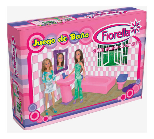 Juego De Muebles De Baño Para Muñecas (no Incluye Muñeca)