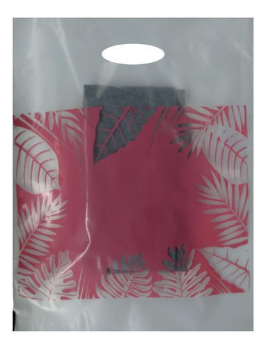Bolsas Riñon Regalo Motivo Rosa Hojas Plasticas 35x45 100u