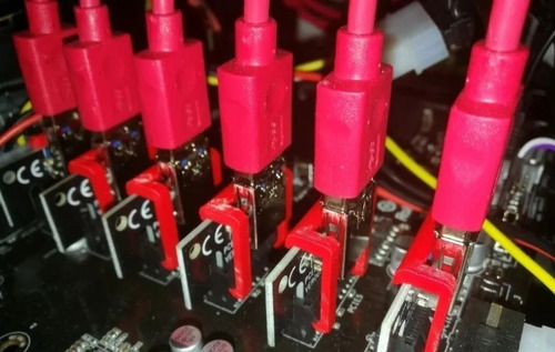 Combo 15 X Travas Clip Fixação Pci-e Riser Mineração Rig Cor Preto