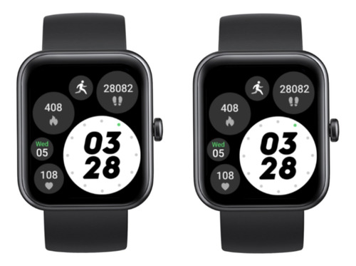 Pack 2 Smartwatch Live Mini 206 40mm Black Lhotse