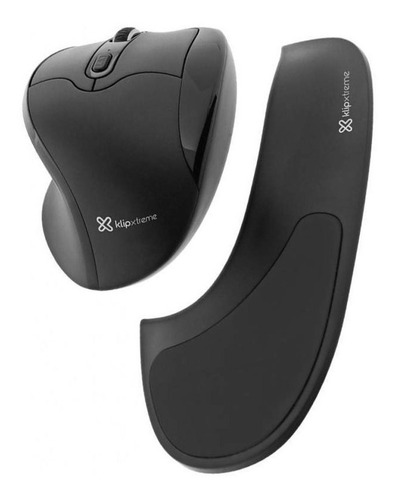 Mouse sem fio Ergonom Semi Vert com teclado colorido preto Klipxtreme Kmw-750