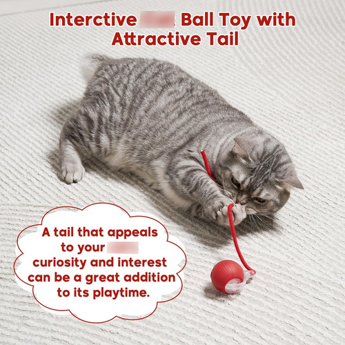 Bola Rodante Automática Inteligente Para Perros Y Gatos Rojo